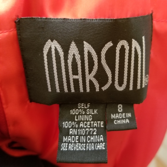 Elegant Red Silk Evening Dress with Sequins and Beads, Size 8 - Picture 7 of 11